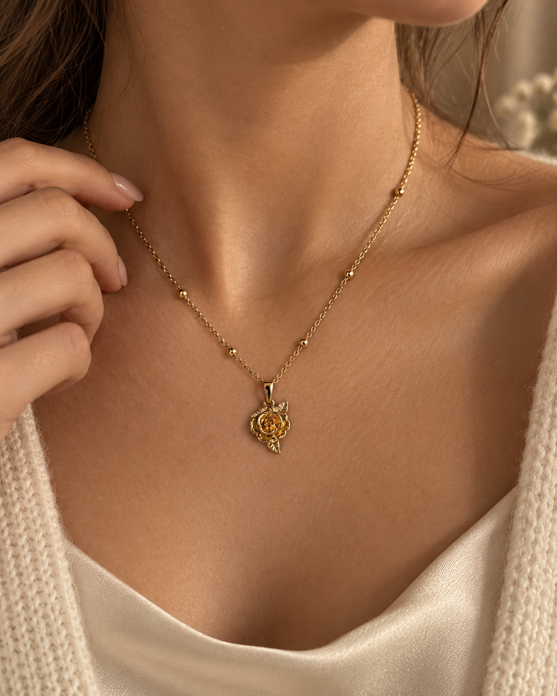 Rose & Sword Matching Necklaces