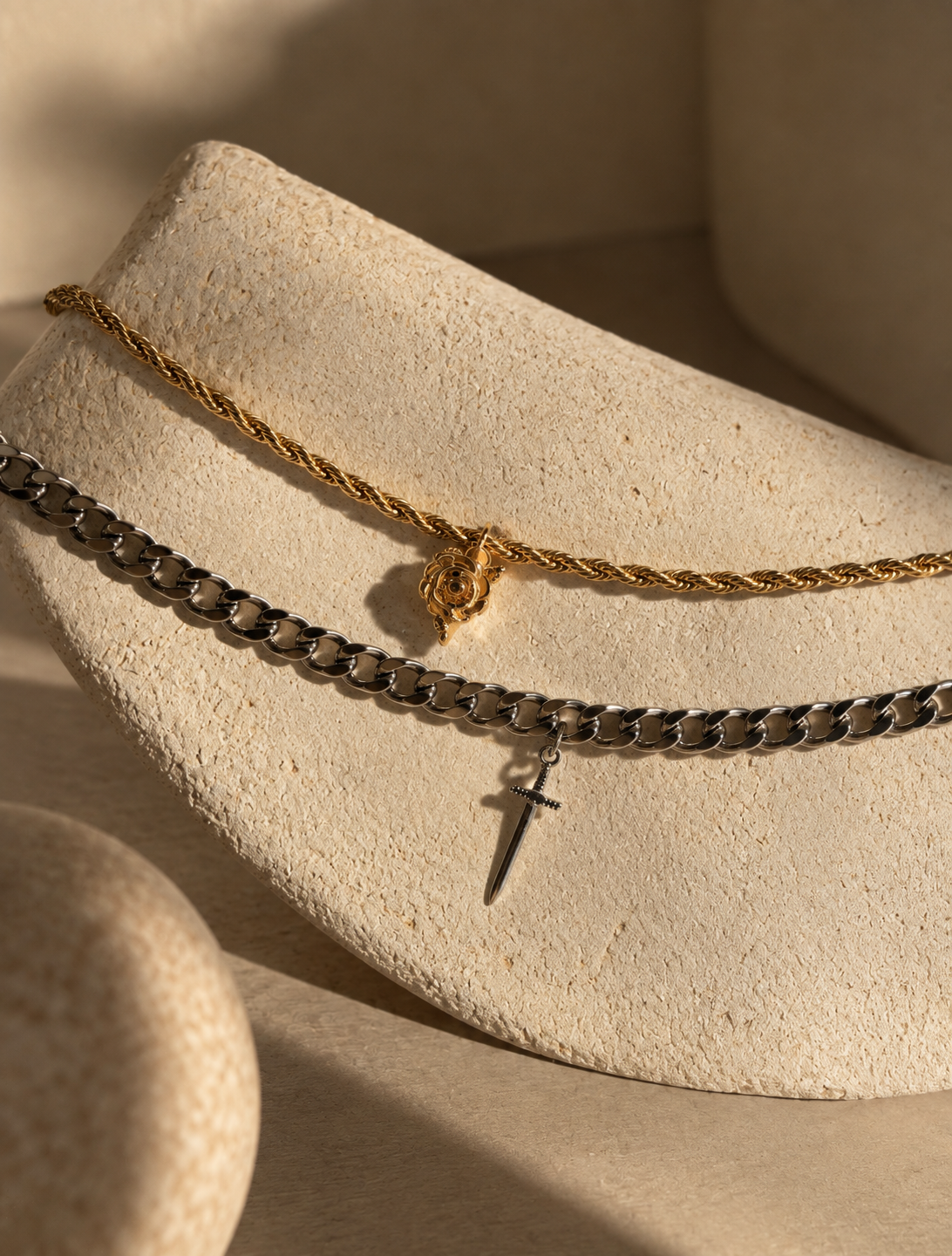 Rose & Sword Matching Bracelets